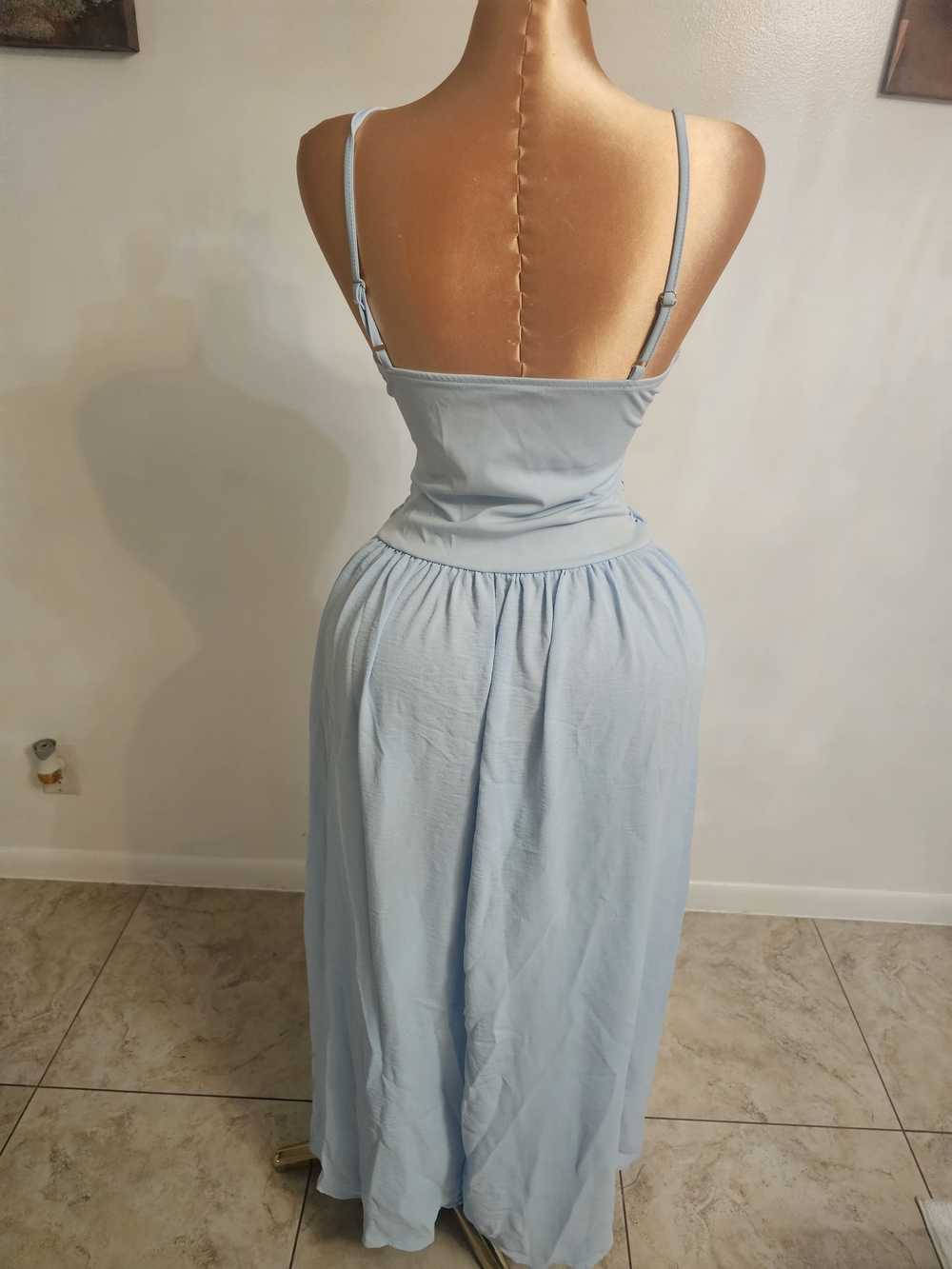 Light Blue Cutout Maxi Dress - Women - Picture 5 of 5